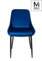 MODESTO krzesło CLOVER ciemny niebieski - welur, metal
