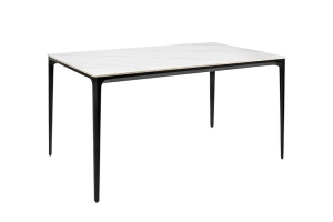 Stół SLIM 140x80 biały, czarny -          ceramiczny marmur, aluminium