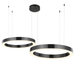 Lampa wisząca CIRCLE 2 40+40 cm - LED,  dwa ringi tytan szczotkowany na 1 podsufitce