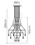 Lampa wisząca LINEA-20 czarna 120cm