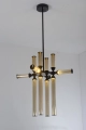 Lampa wisząca QUADRO-12 LED bursztynowe szklane klosze