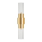 Lampa ścienna GLOW 46 cm - kinkiet złoty, szkło ryflowane