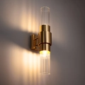 Lampa ścienna GLOW 46 cm - kinkiet złoty, szkło ryflowane