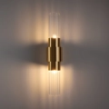 Lampa ścienna GLOW 46 cm - kinkiet złoty, szkło ryflowane