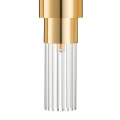 Lampa ścienna GLOW 46 cm - kinkiet złoty, szkło ryflowane