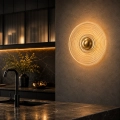 Lampa ścienna HELIOS 30 cm bursztynowo złota