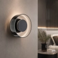 Lampa ścienna DONUT 18 cm - LED, szkło, szaro-czarna