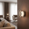 Lampa ścienna DONUT 18 – LED, szkło transparentne, brąz orzechowy-onelovedesign