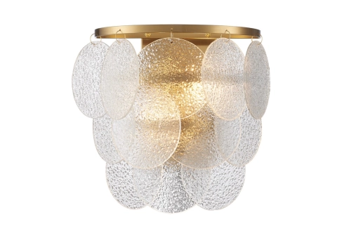 Lampa ścienna FIORE 30 cm - kinkiet złoty, kryształowy