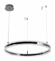 Lampa wisząca ARKADIA LED 80 cm - tytanowa z kryształowym pierścieniem