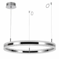 Lampa wisząca ARKADIA LED 80 cm - tytanowa z kryształowym pierścieniem
