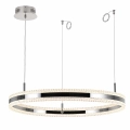 Lampa wisząca ARKADIA LED 80 cm - tytanowa z kryształowym pierścieniem