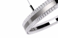 Lampa wisząca ARKADIA LED 80 cm - tytanowa z kryształowym pierścieniem