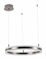 Lampa wisząca ARKADIA LED 60 cm - tytanowa z kryształowym pierścieniem
