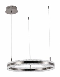 Lampa wisząca ARKADIA LED 60 cm - tytanowa z kryształowym pierścieniem
