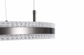 Lampa wisząca ARKADIA LED 60 cm - tytanowa z kryształowym pierścieniem