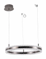 Lampa wisząca ARKADIA LED 60 cm - tytanowa z kryształowym pierścieniem