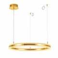 Lampa wisząLampa wisząca ARKADIA LED 80 cm - złoty połysk z kryształowym pierścieniem
