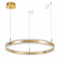 Lampa wisząLampa wisząca ARKADIA LED 80 cm - złoty połysk z kryształowym pierścieniem