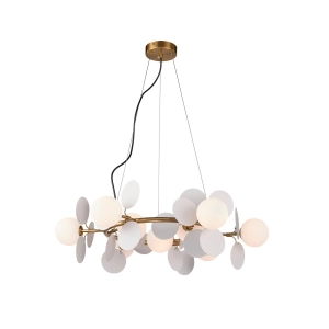 Lampa wisząca CHIC-9, biało złota 75 cm