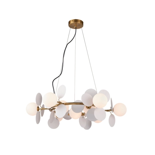Lampa wisząca CHIC-9, biało złota 75 cm