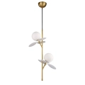 Lampa wisząca CHIC-2 pionowa złoto biała 26 cm