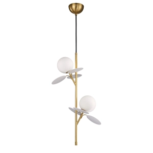 Lampa wisząca CHIC-2 pionowa złoto biała 26 cm