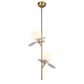 Lampa wisząca CHIC-2 pionowa złoto biała 26 cm