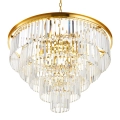 Lampa wisząca SPLENDORE 80 cm - żyrandol złoto-kryształowy
