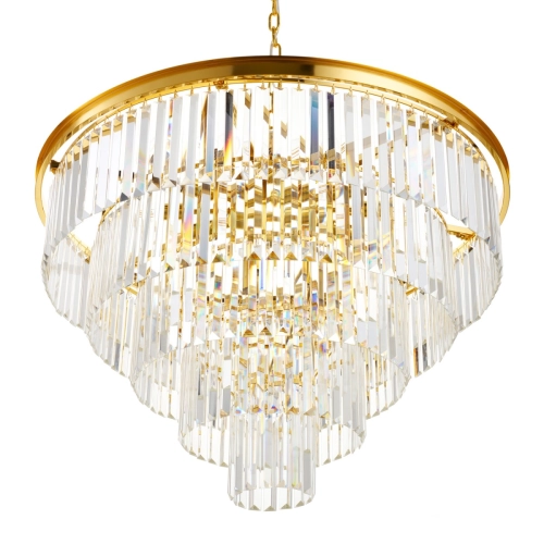 Lampa wisząca SPLENDORE 80 cm - żyrandol złoto-kryształowy
