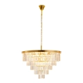 Lampa wisząca SPLENDORE 80 cm - żyrandol złoto-kryształowy