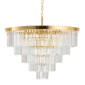 Lampa wisząca SPLENDORE 80 cm - żyrandol złoto-kryształowy