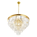Lampa wisząca SPLENDORE 80 cm - żyrandol złoto-kryształowy