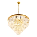 Lampa wisząca SPLENDORE 80 cm - żyrandol złoto-kryształowy