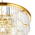 Lampa wisząca SPLENDORE 80 cm - żyrandol złoto-kryształowy