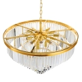 Lampa wisząca SPLENDORE 80 cm - żyrandol złoto-kryształowy