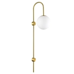 Lampa ścienna DANTE 78 cm - kinkiet złoty z białym kloszem