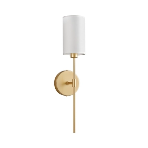 Lampa ścienna DARLING 53 cm- złoty kinkiet z abażurem