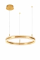 Lampa wisząca ARKADIA LED 60 cm - złoty połysk z kryształowym pierścieniem