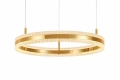Lampa wisząca ARKADIA LED 60 cm - złoty połysk z kryształowym pierścieniem