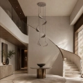 Lampa wisząca NAMI-6 – kaskadowa ledowa, szary szczotkowany 240 cm