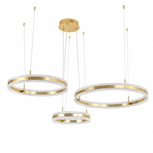 Lampa wisząca  ARKADIA LED Trio 40/60/80 cm – złoty połysk