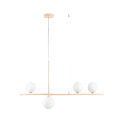 Lampa wisząca MODERNO  80 cm -kremowa z białymi kloszami