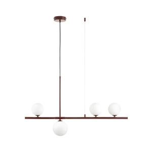 Lampa wisząca MODERNO  80 cm - burgundowa z białymi kloszami
