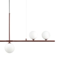 Lampa wisząca MODERNO  80 cm - burgundowa z białymi kloszami