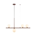 Lampa wisząca MODERNO  80 cm - burgundowa z białymi kloszami