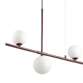 Lampa wisząca MODERNO  80 cm - burgundowa z białymi kloszami