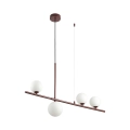 Lampa wisząca MODERNO  80 cm - burgundowa z białymi kloszami