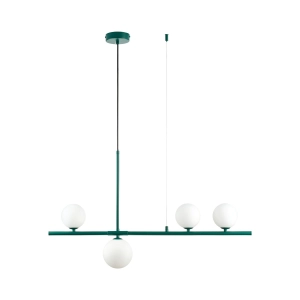 Lampa wisząca MODERNO  80 cm -szmaragdowa z białymi kloszami