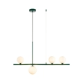 Lampa wisząca MODERNO  80 cm -szmaragdowa z białymi kloszami